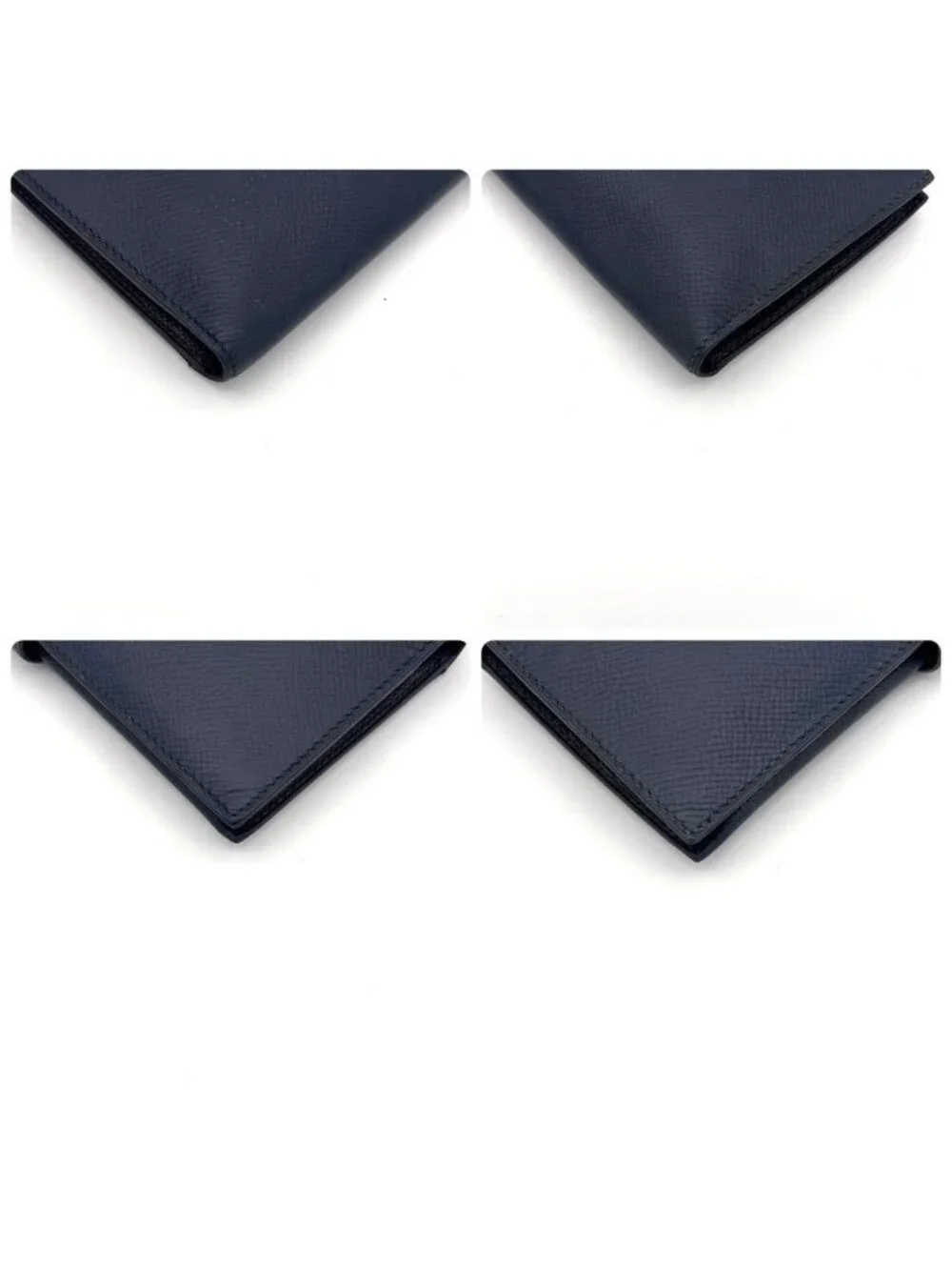 Hermes Bearn Classic Bifold Wallet Navy Leather Epsom